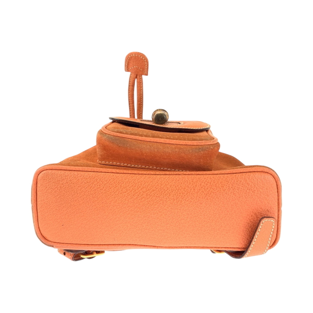 GUCCI Bamboo Orange Brown Suede Backpack - Picture 10 of 10